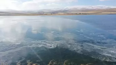 Çıldır Gölü'nde Buz Tabakaları Oluştu