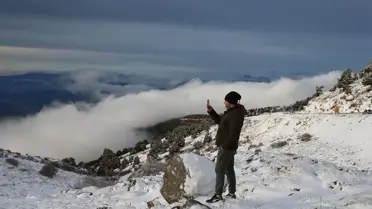 Denizli Kayak Merkezi'nde İlk Kar Yağışı