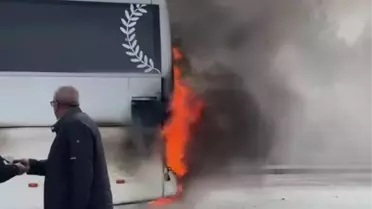 Nurdağı'nda Yolcu Otobüsünde Yangın