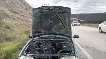 Karabük'te otomobilde yangın