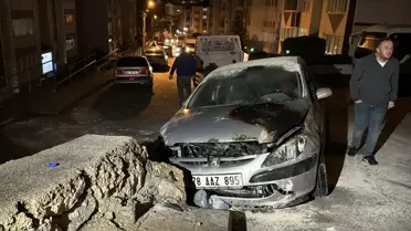 Alkollü Sürücü Kaza Yaptı, Araç Alev Aldı