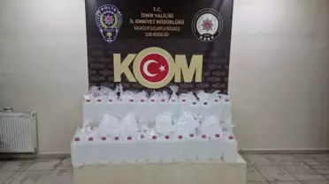 İzmir'de Sahte İçki Operasyonu: 1252 Litre Etil Alkol Ele Geçirildi