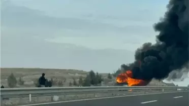 Polatlı'da Yolcu Otobüsü Yangın Çıkardı