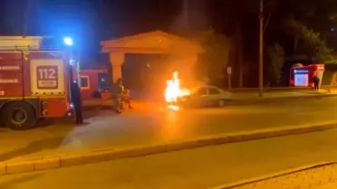 Hatay'da Otomobil Yangını