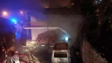 Burdur'da Yangın Hem Evi Hem Aracı Sardı