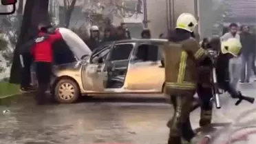 Bursa'da Park Halindeki Midibüste Yangın