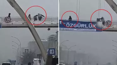 Üst geçitte kar topu atan çocukları yumruklayıp, yerde tekmeledi