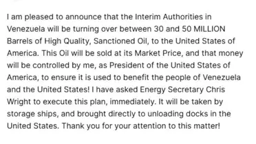 Trump, Venezuela'dan Petrol Alımını Duyurdu