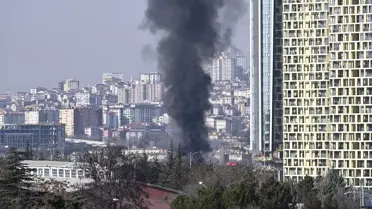 Ankara'da Emniyet Otoparkında Yangın