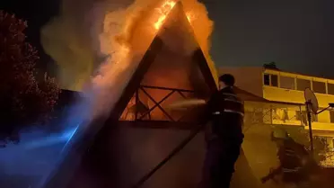 Edremit'te Bungalov Yangını