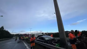 TEM Otoyolu'nda Kaza: Sürücü Yaralandı