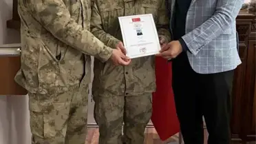 Uzman Çavuş Yunus Can'a Başarı Belgesi