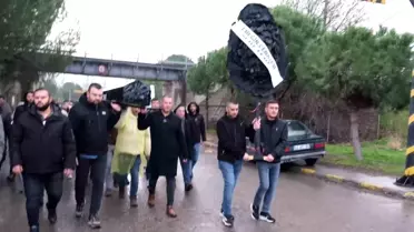 Soma'da İşçilerden Siyah Tabutlu Eylem