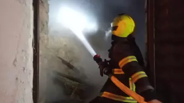 Savaştepe'de Samanlık Yangını