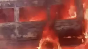 Osmaniye'de İşçi Servisi Yandı