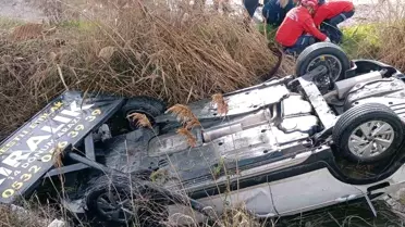 Burhaniye'de Tek Taraflı Kaza: Sürücü Yaralandı