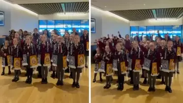 Manchester City'i destekleyen İngiliz çocuklar, Galatasaray marşı söyledi