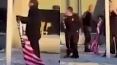 ABD bayrağını göndere çekmeye çalışıyordu, halk hemen gerekeni yaptı