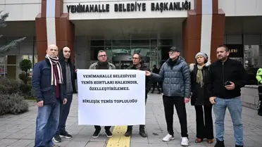 Yenimahalle'de Tenis Kortları Protesto Edildi