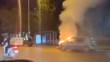 Bursa'da otomobil alev aldı