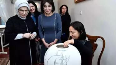 Emine Erdoğan, Özbek İlk Lady ile Ankara Palas'ta Buluştu