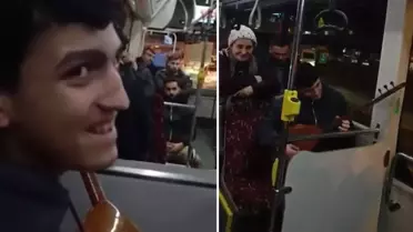 İETT otobüsünde sazlı yolculuk