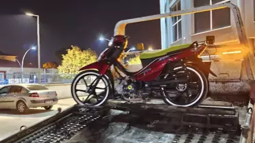 Tokat'ta Kasksız ve Plakasız Motosiklet Ceza