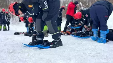 Zorlu kış şartlarında kurtarma tatbikatı