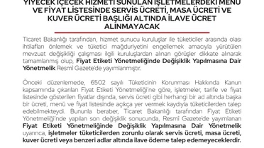 Bartın'da Masa Ücreti Alınmayacak