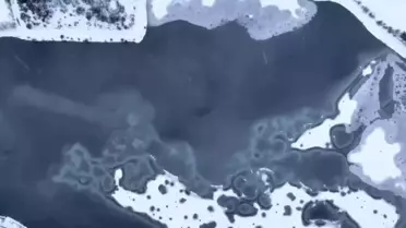 Buz Tutmuş Göl: Çubuk Gölü Havadan Görüntülendi