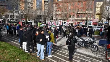 Tiran'da Filistin'e Destek Gösterisi