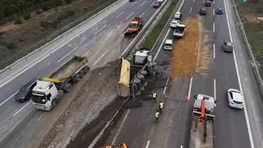 Kuzey Marmara Otoyolu'nda Kazada Trafik Yoğunluğu