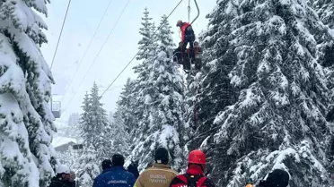 Uludağ'da telesiyej arızası: Mahsur kalan tüm tatilciler kurtarıldı