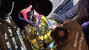 Antakya'da İnşaat Çukuruna Düşen İşçi Yaralandı