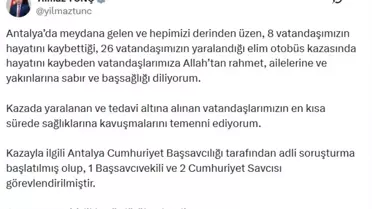 Antalya'da Otobüs Kazası Soruşturması Başlatıldı