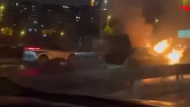 Haliç Köprüsü'nde Otomobil Yangını