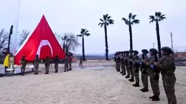 Terör örgütü YPG yandaşlarının Türk bayrağına saldırdığı alan, hudut karakolu sınırları içerisine alındı