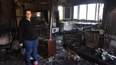 Yangında 4 çocuğuyla birlikte felaketi yaşayan annenin tek başına verdiği emek küle döndü