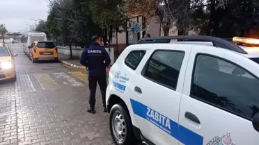 Ara tatil sonrası Germencik'te okul önlerinde zabıta mesaisi