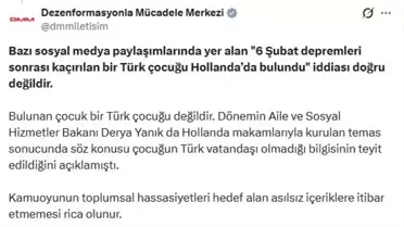 Dezenformasyonla Mücadele Merkezi'nden 'Türk Çocuğu Kaçırıldı' İddiasına Yalanlama
