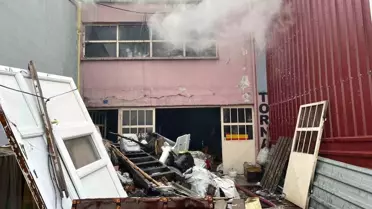 Gediz'de torna atölyesinda yangın