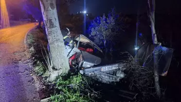 Altınözü'nde Ağaca Çarpan Araçta Sürücü Yaralandı