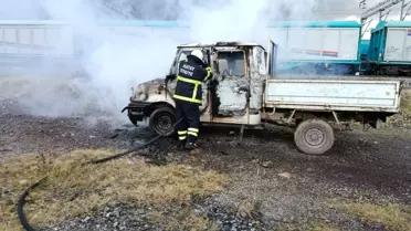 Hatay'da Kamyonet Yandı