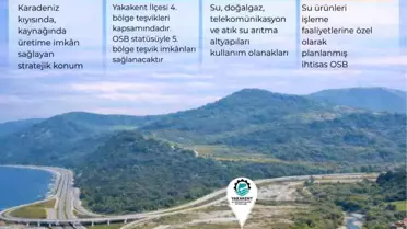 Samsun'da Su Ürünleri İhtisas OSB Arsa Tahsisi Başladı