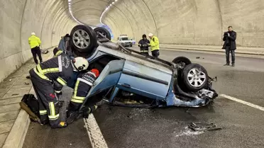 Tünelde Yangın: Sürücü Yaralandı