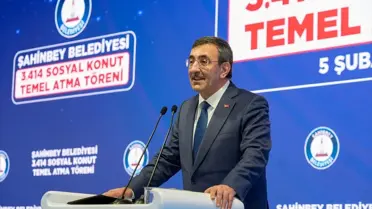 Cumhurbaşkanı Yardımcısı Cevdet Yılmaz, Gaziantep'te sosyal konut temel atma töreninde konuştu Açıklaması