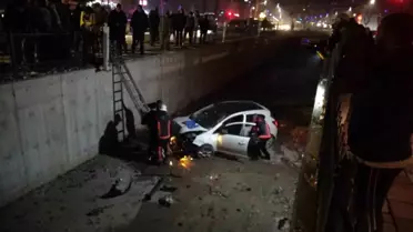 Malatya'da Otomobil Sulama Kanalına Düştü