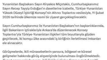 Yunanistan Başbakanı Miçotakis 11 Şubat'ta Türkiye'yi Ziyaret Edecek