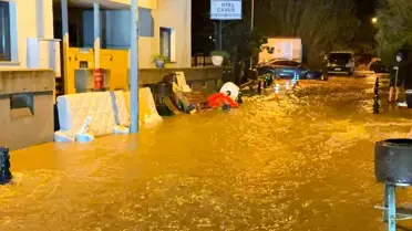 Bodrum'da Şiddetli Yağış Sel Oluşturdu