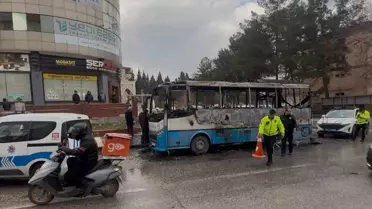 Gaziantep'te yolcu midibüsünde çıkan yangın söndürüldü